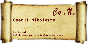 Cserni Nikoletta névjegykártya