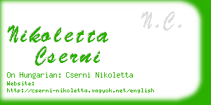 nikoletta cserni business card